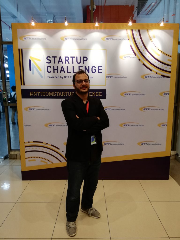 Homam Alghorani founder of Wonderland Technologies Sdn Bhd at NTT startup challenge final round